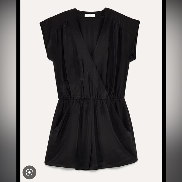 Babaton Corbett Romper - 100% Silk, black, size S. Worn once. - Picture 5 of 6